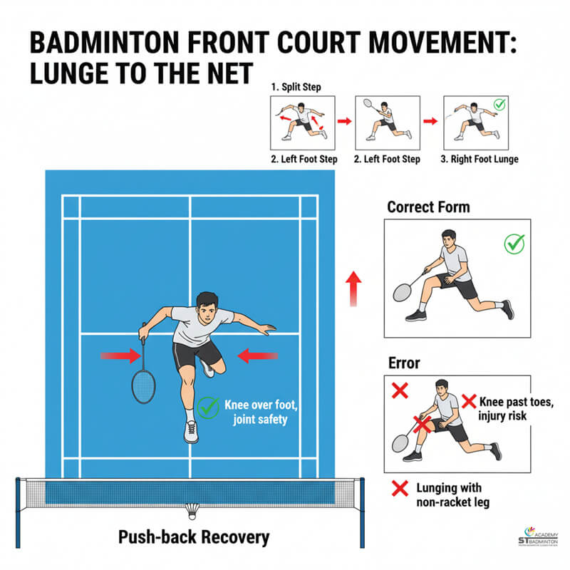 Lớp cầu lông cho người mới bắt đầu học kỹ thuật chùng chân về phía trước ở Cheras | Huấn luyện kỹ thuật cầu lông tại ST Badminton Academy Malaysia
