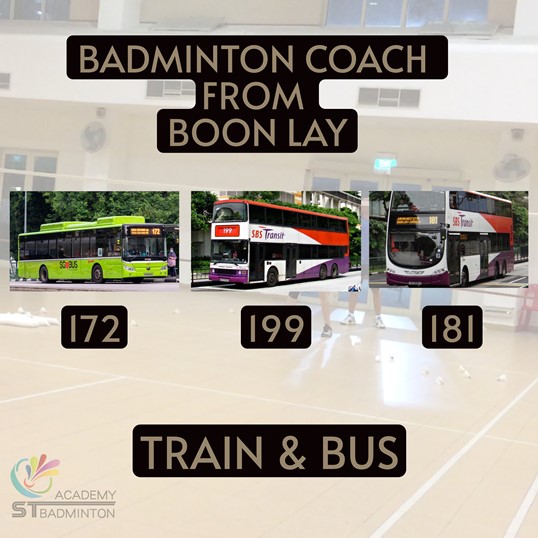 By Bus From Boon Lay MRT Bus Interchange to ST Badminton Coaching