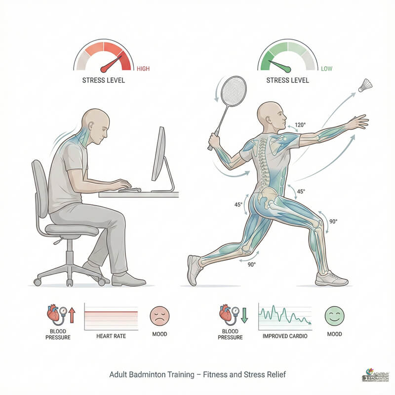 Buổi tập cầu lông cho người lớn để rèn luyện thể lực và giảm căng thẳng gần Setapak và Wangsa Maju