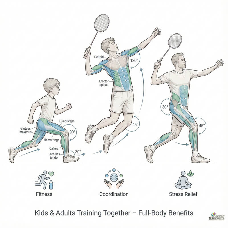 Trẻ em học di chuyển chân cơ bản tại ST Badminton Academy Malaysia ở Setapak Kuala Lumpur KL