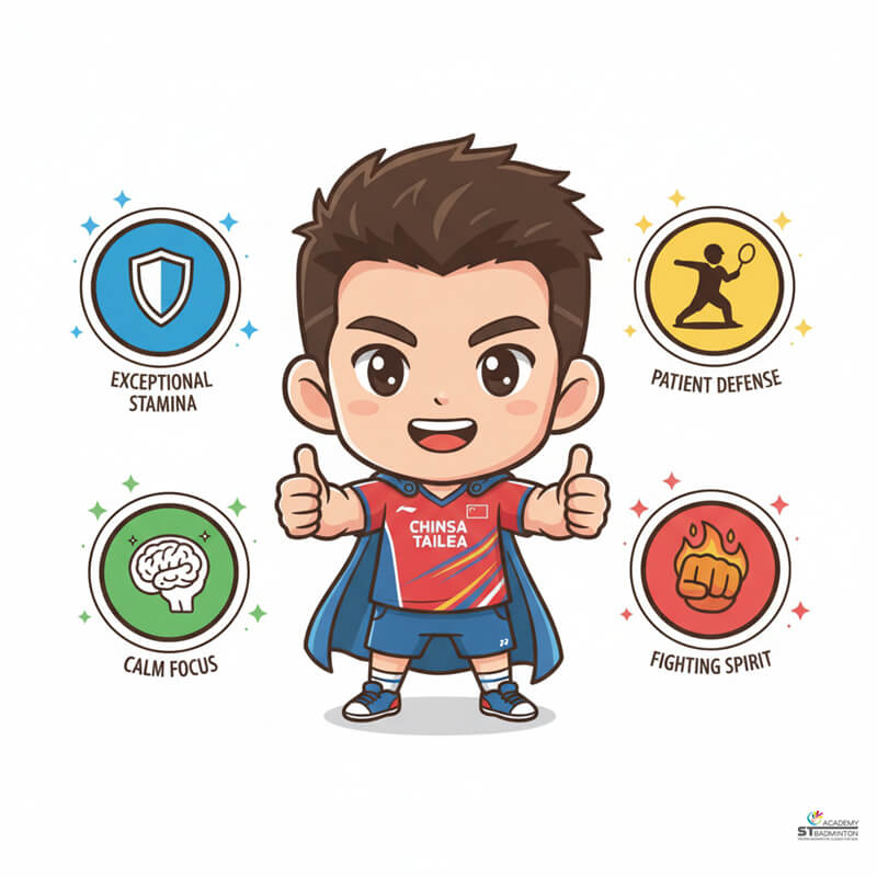 Chou Tien Chen displaying powerful shot during international men's singles match