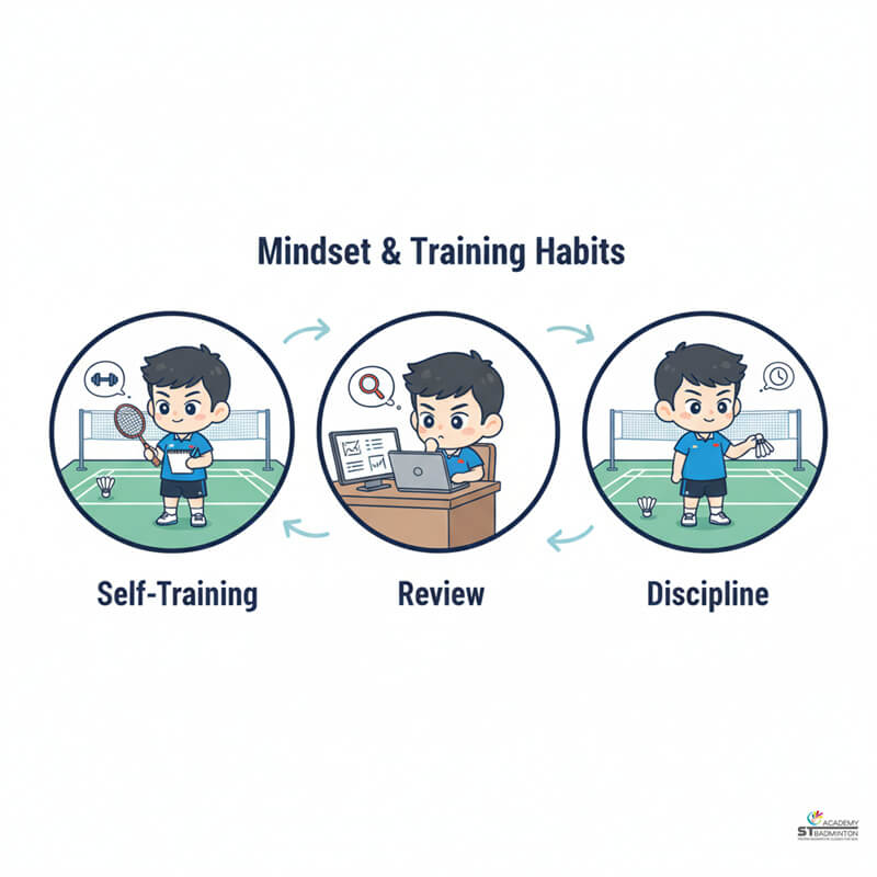 Chou Tien Chen showing humble attitude and self-discipline in training approach