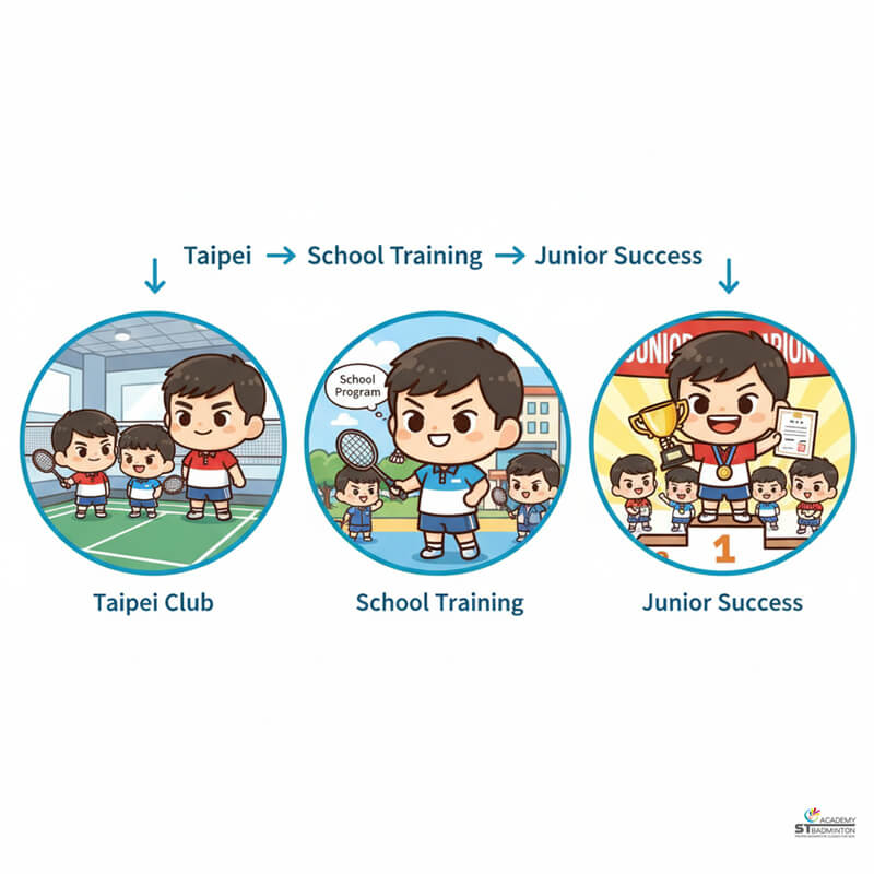 Chou Tien Chen training with Chinese Taipei national badminton team during preparation