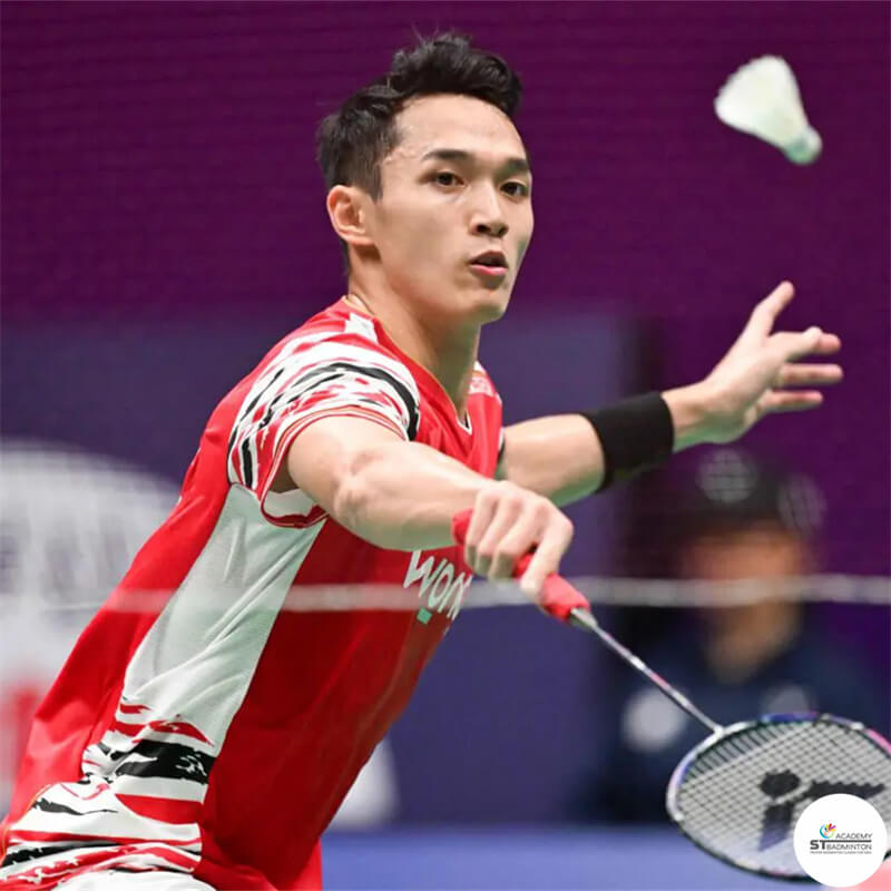 Jonatan Christie Indonesian professional badminton player men's singles champion in action