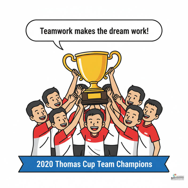 Jonatan Christie winning All England Open 2024 men's singles championship trophy