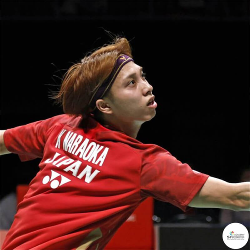 Kodai Naraoka Japan professional badminton player men's singles champion in action