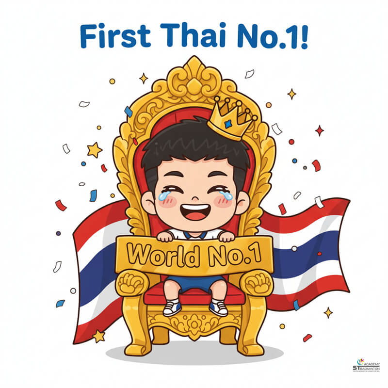 Kunlavut Vitidsarn reaching world number one ranking in men's singles