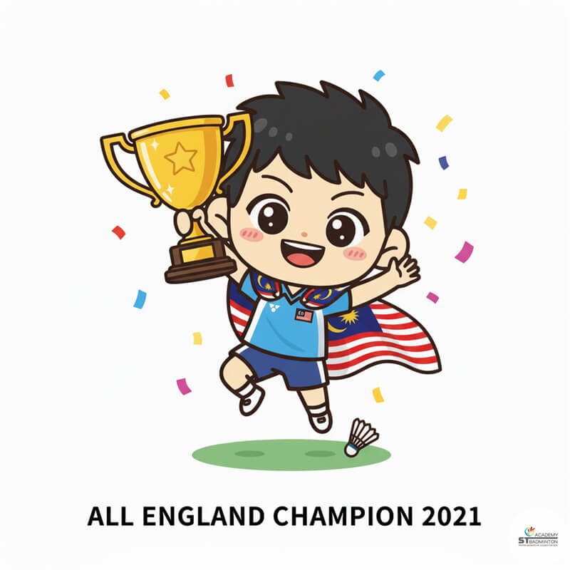 Lee Zii Jia celebrating All England Open victory for Malaysia in Birmingham