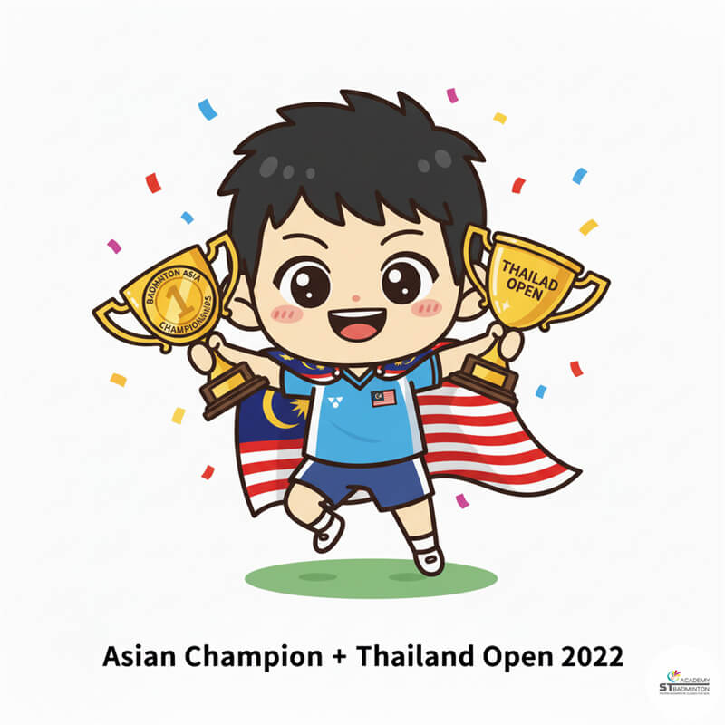 Lee Zii Jia competing at Badminton Asia Championships with determination for Malaysia