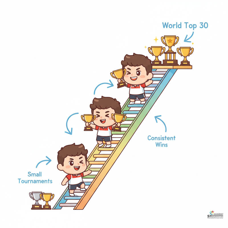 Loh Kean Yew celebrating world championship victory for Singapore in historic moment