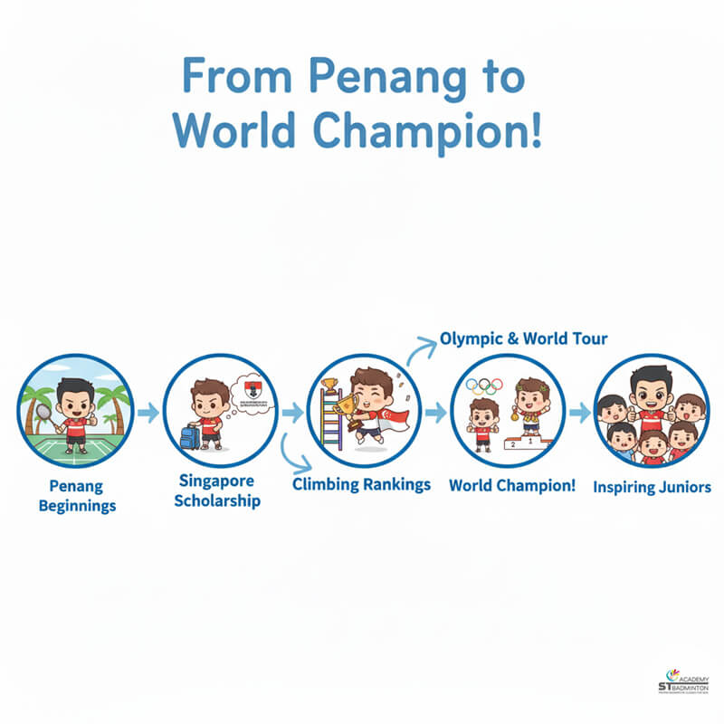 Loh Kean Yew displaying powerful smash during international men's singles match