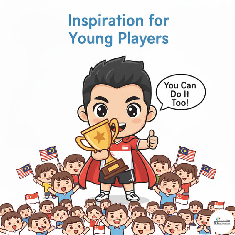 Loh Kean Yew training with Singapore national badminton team during preparation