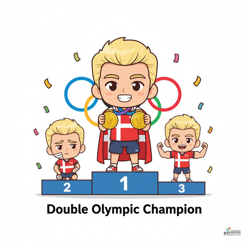 Viktor Axelsen defending Olympic gold at Paris 2024 for Denmark