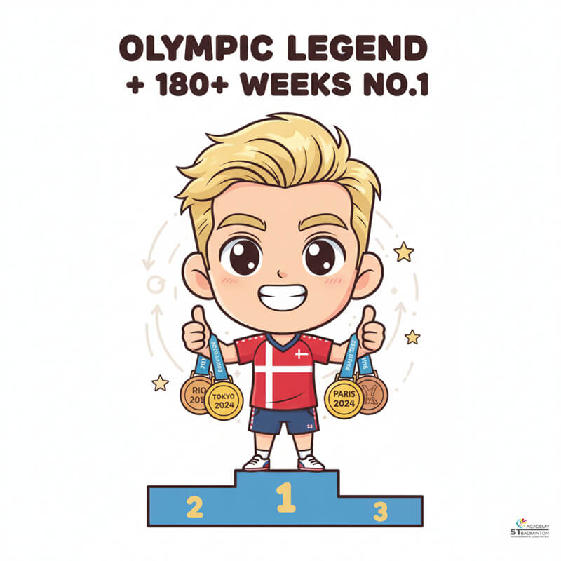 Viktor Axelsen showing exceptional reach and defensive skills during long rally