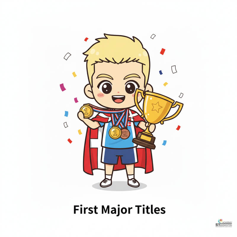 Young Danish badminton player training with discipline at national centre in Copenhagen