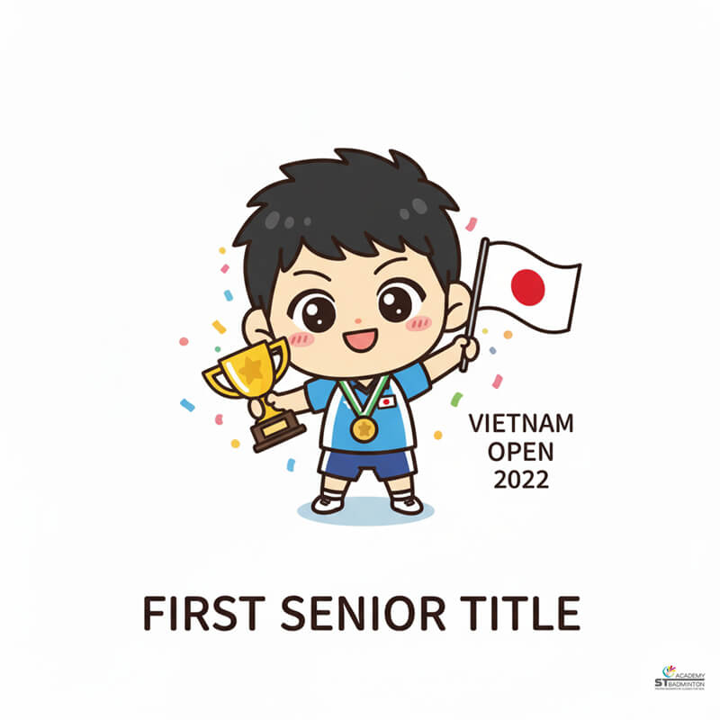 Young Japanese badminton player training with discipline in Aomori