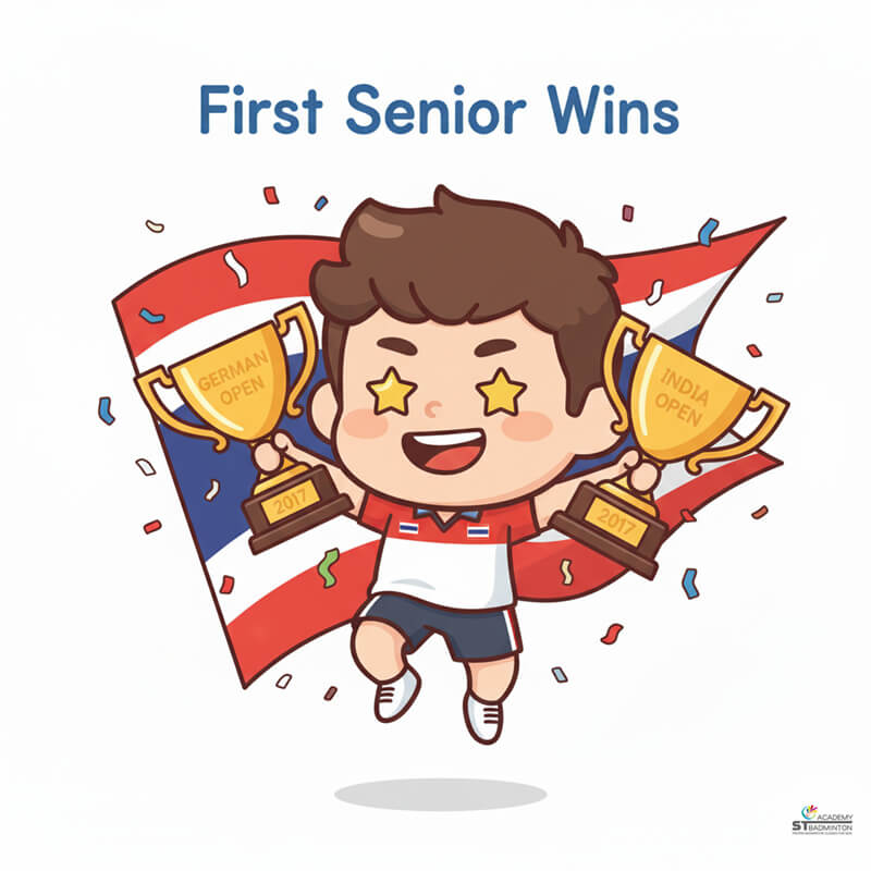 Young Thai badminton player training with discipline and proper fundamentals