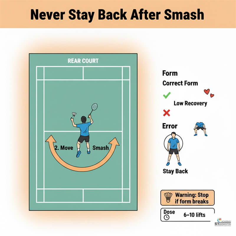 Học viên thực hiện bài tập đập cầu và phục hồi tại Kuala Lumpur | Huấn luyện cầu lông