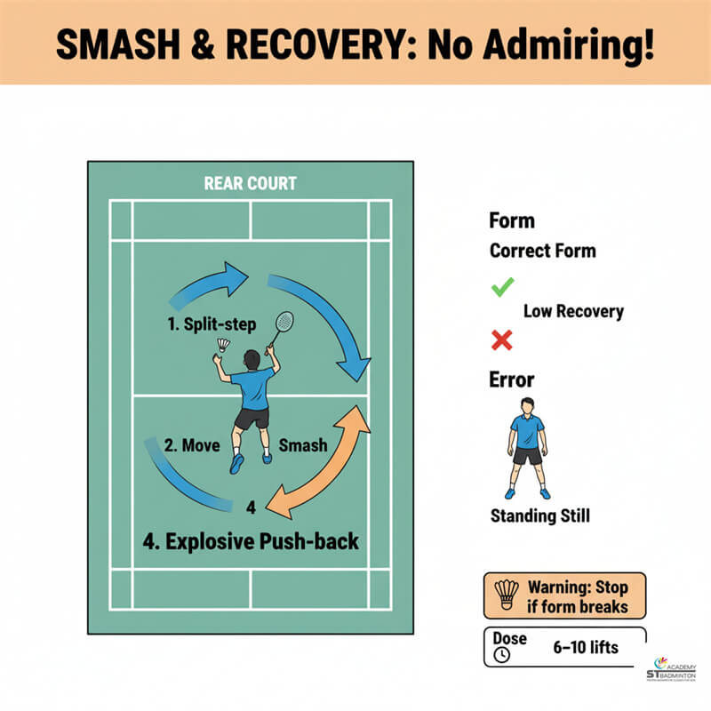 Học viên tại Ampang tập bài đập cầu và phục hồi sau tấn công | Huấn luyện cầu lông cho thanh thiếu niên