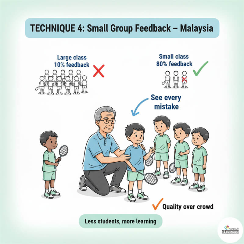 Học viên trẻ tập trung trong buổi huấn luyện cầu lông nhóm nhỏ tại Malaysia | Lớp cầu lông cho thanh thiếu niên ở Taman Melawati.