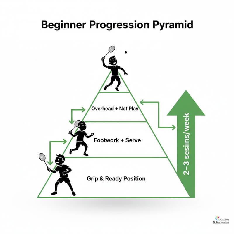 Setapak 羽毛球教練｜向入門學員示範正確發球技術
