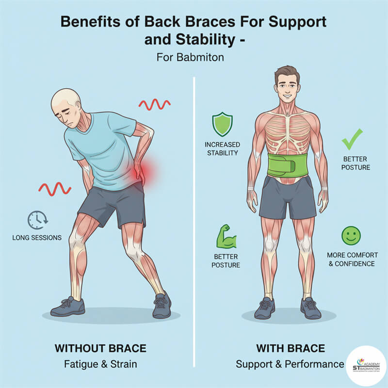 Pemain bulutangkis di Malaysia memakai penyangga punggung kompresi untuk topangan ekstra saat bergerak | Latihan bulutangkis remaja Setapak