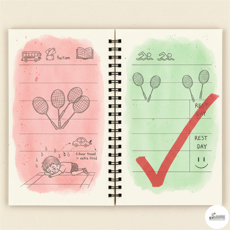 Lịch trình huấn luyện cầu lông cân bằng cho trẻ em tại Malaysia | Tránh tập luyện quá sức | Lớp tại Sentul.