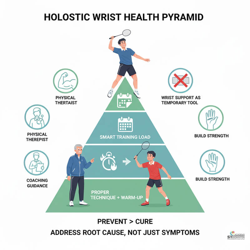 Sơ đồ minh hoạ các loại đai hỗ trợ cổ tay cầu lông khác nhau dành cho người chơi tại Malaysia.