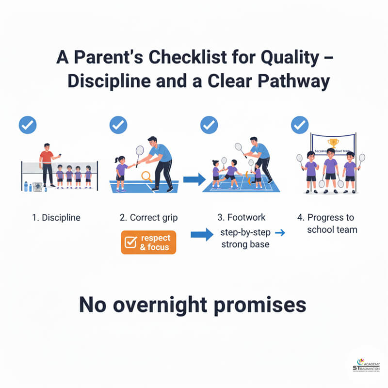 Vận động viên trẻ đang tập động tác rướn người có kiểm soát tại một học viện cầu lông ở Ampang. | Huấn luyện kỹ thuật cầu lông ở Kuala Lumpur