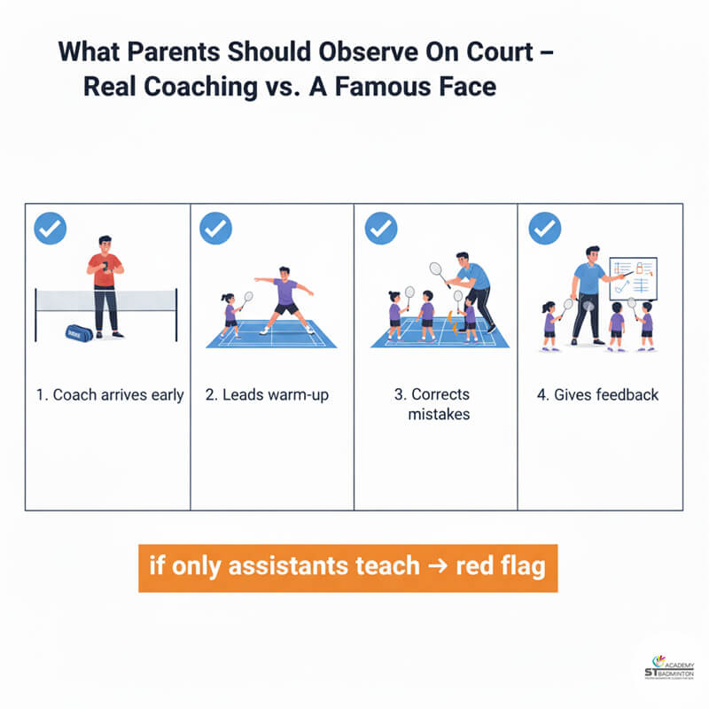 Một em nhỏ đang học di chuyển chân cơ bản trong lớp huấn luyện cầu lông cho trẻ em tại Kuala Lumpur. | Nền tảng cho người mới bắt đầu ở Malaysia