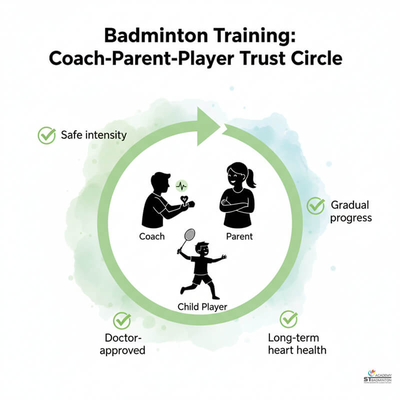 シンガポールでの心血管バドミントン トレーニング後にクールダウンストレッチを行う大人たち