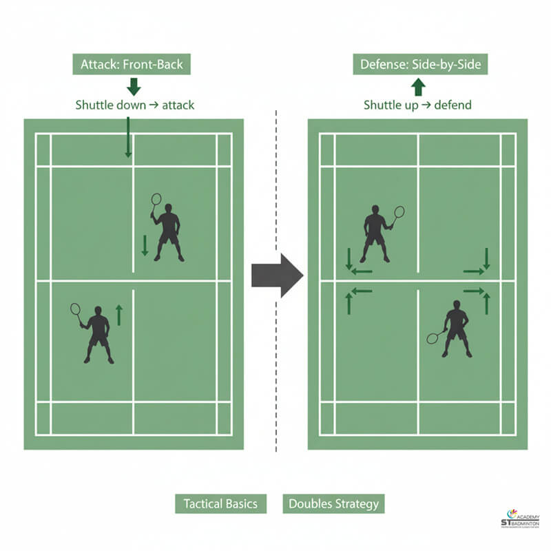 Cặp đôi cầu lông trong đội hình tấn công trước-sau tại phòng huấn luyện Kuala Lumpur | Huấn luyện cầu lông Setapak