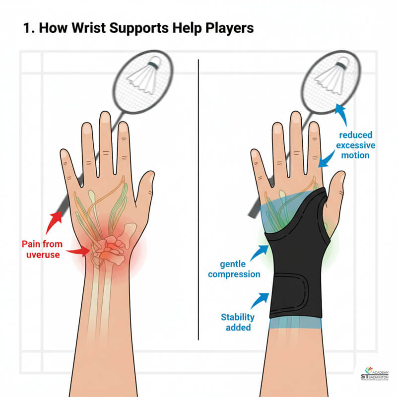 Người chơi cầu lông ở Kuala Lumpur bị đau cổ tay sau cú trái tay, cần đai hỗ trợ để ổn định | Huấn luyện cầu lông tại Malaysia.