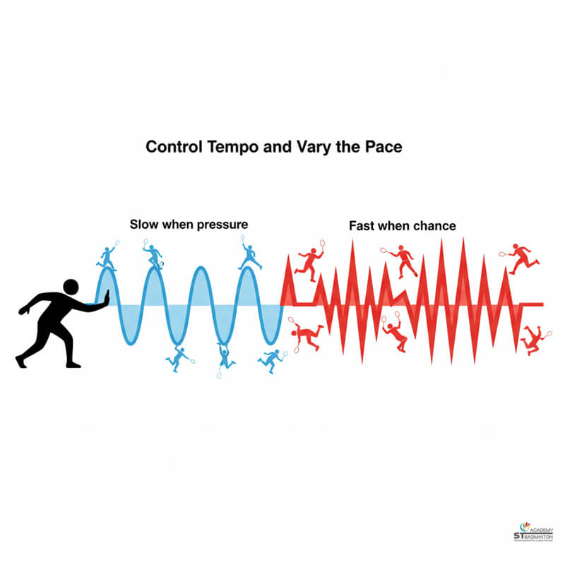 Certified coach explaining doubles attacking and defensive formations at ST Badminton Academy