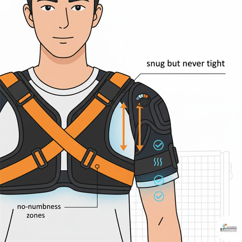 Kiểm tra độ vừa vặn của đai vai cầu lông có thể điều chỉnh ở Kuala Lumpur | Huấn luyện cầu lông cho người mới bắt đầu tại Ampang