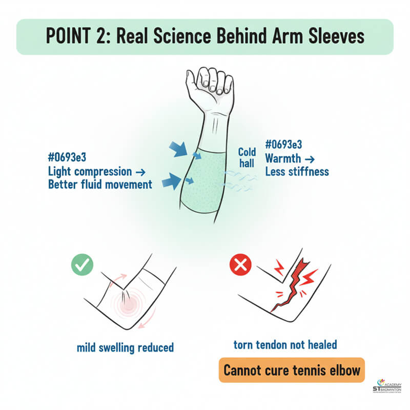 Lengan baju kompresi yang pas di lengan pemain bulutangkis di Cheras | Latihan bulutangkis untuk pemula di Ampang