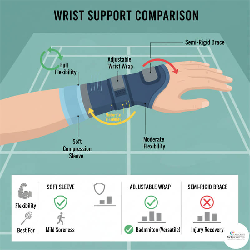 Cận cảnh đai hỗ trợ cổ tay cầu lông vừa vặn giúp giảm đau và ổn định | Phụ kiện huấn luyện.