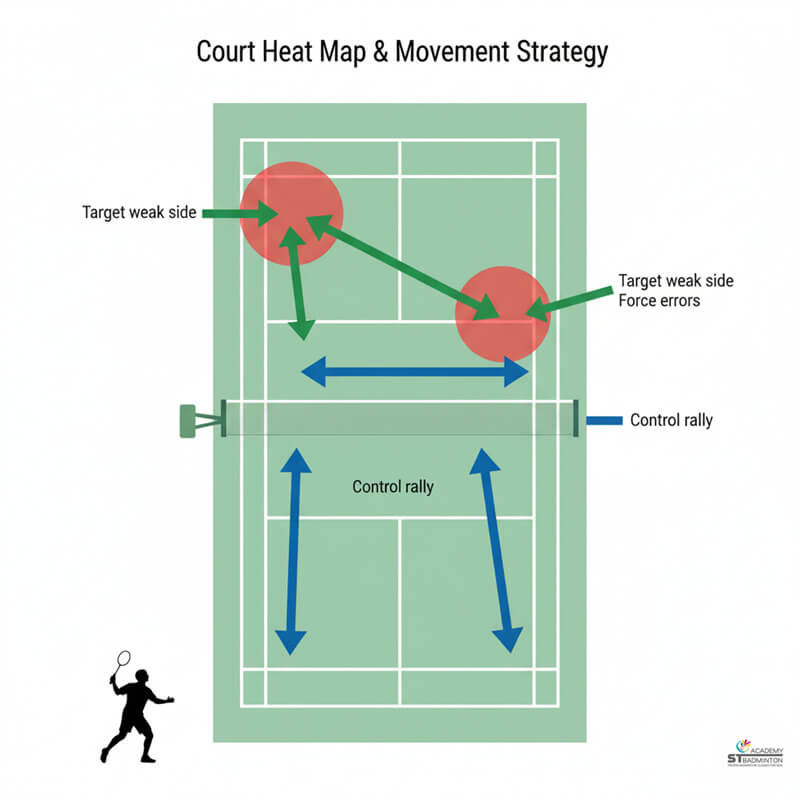 Coach teaching doubles formation tactics to junior players near Setapak Kuala Lumpur