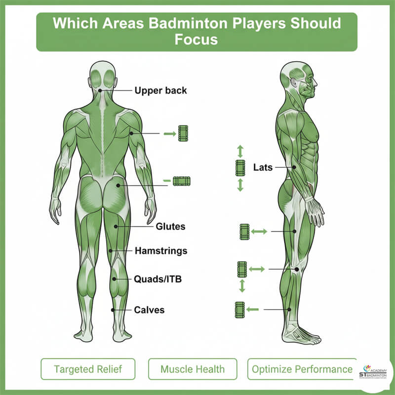 Foam roller recovery routine for badminton players at home in Kuala Lumpur Malaysia KL