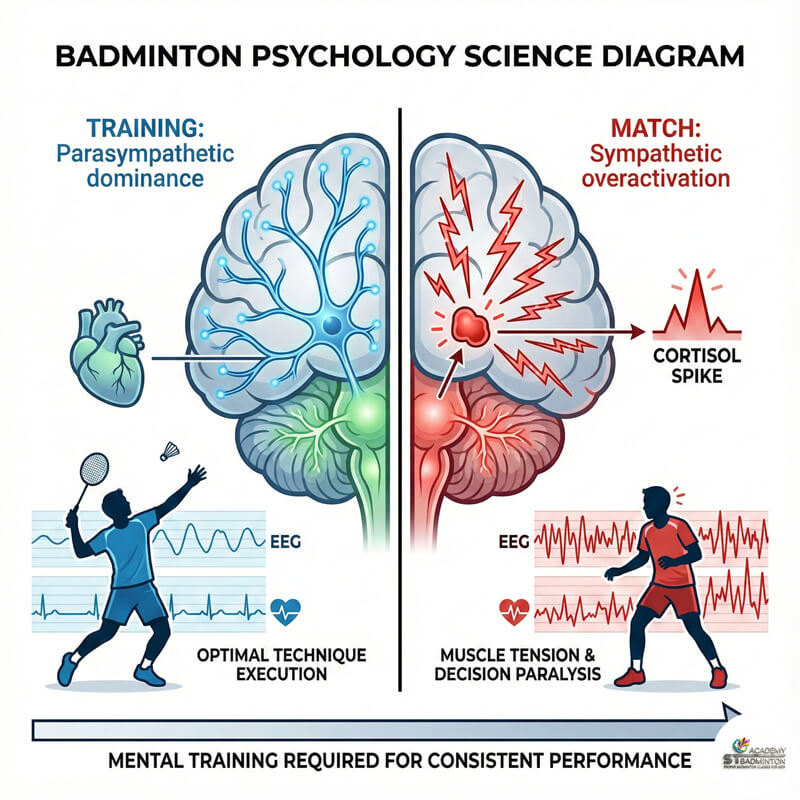 Junior badminton player practising mental toughness and focus at ST Badminton Academy in Setapak