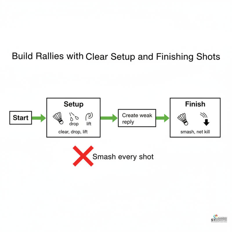 Junior players learning badminton tactics and strategies in Singapore training hall