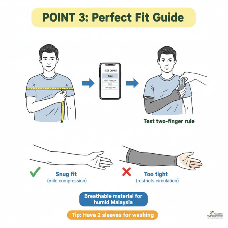 Mengukur lengan untuk memilih lengan baju bulutangkis yang tepat di Setapak, Kuala Lumpur | Latihan teknik bulutangkis Wangsa Maju