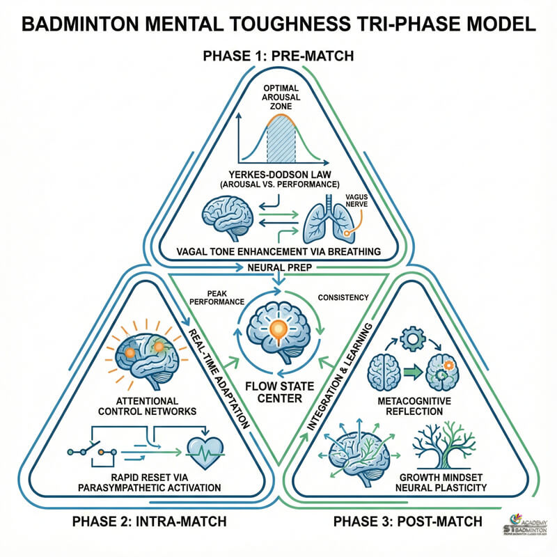 Player using breathing techniques to stay calm during badminton match in Kuala Lumpur