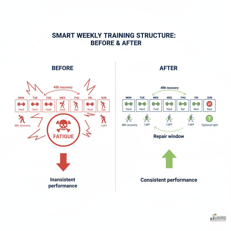 Players hydrating during rest period at Singapore badminton training venue