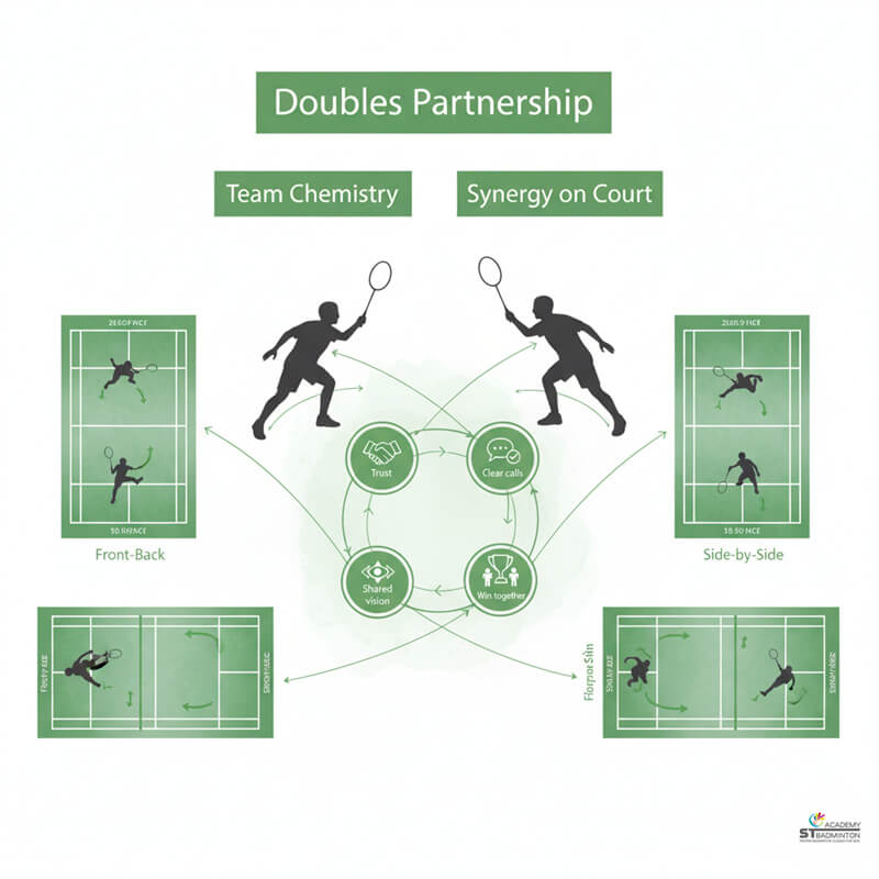 Người chơi duy trì phòng thủ song song chống lại cú đập cầu trong trận đấu đôi tại Singapore