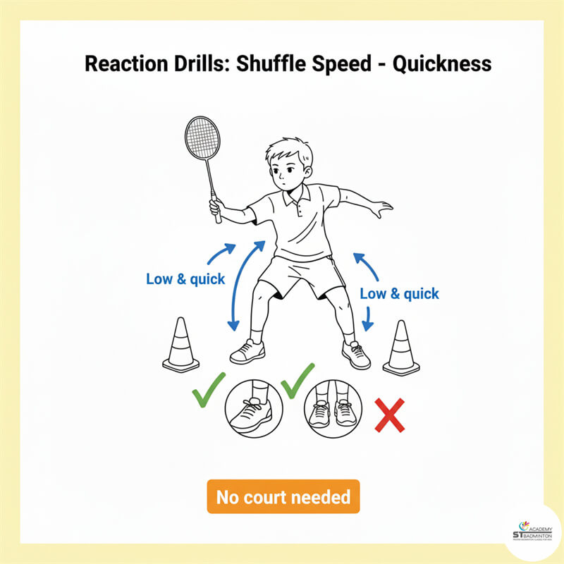Huấn luyện cầu lông Malaysia | Tập di chuyển ngang để cải thiện tốc độ phòng thủ và phản xạ.