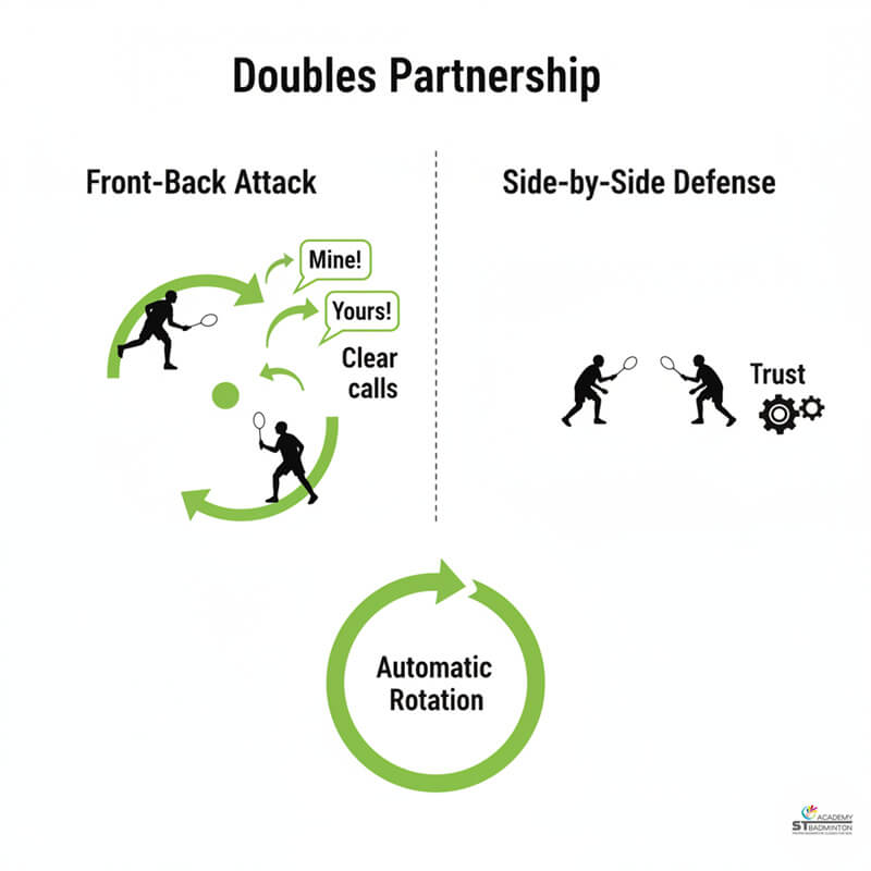 Working adults learning smart shot selection during badminton coaching session Singapore