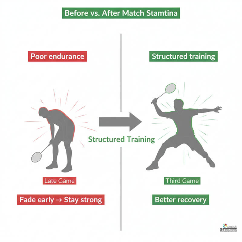 Adult players doing timed interval rallies for endurance in Kuala Lumpur club