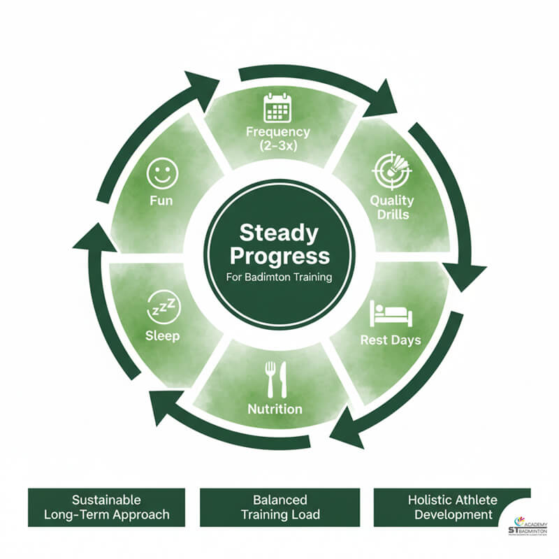 吉隆坡入門學員每週兩次羽毛球訓練，技術逐步提升｜兒童基礎