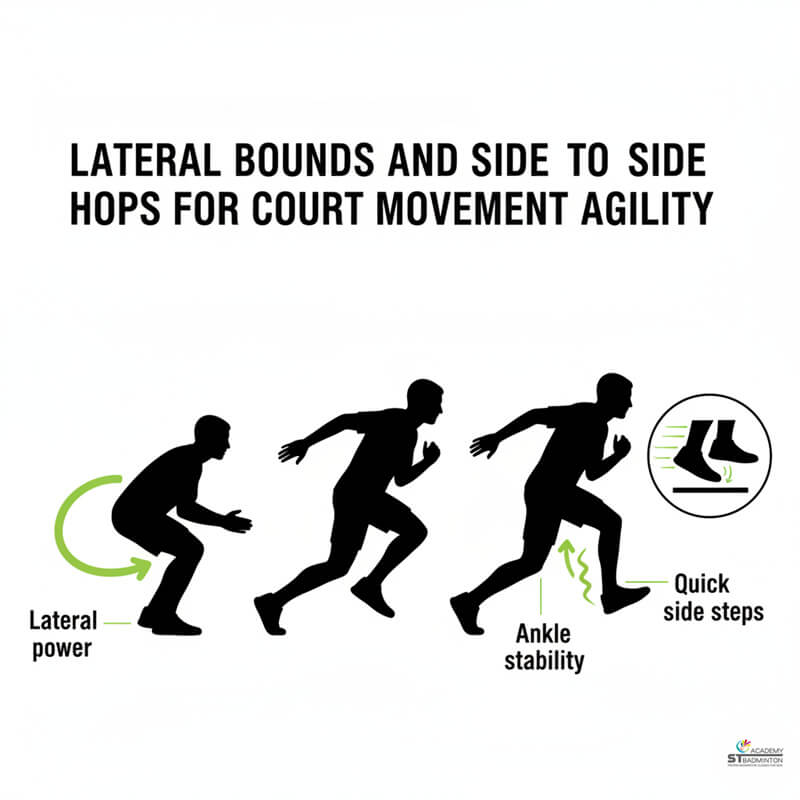 Group of players combining balance drills with low-impact plyometric hops at KL academy